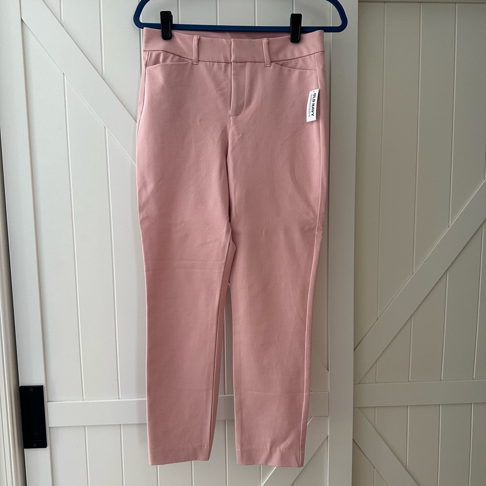 Old Navy Pixie Skinny Pants Size 6 Pink High Rise Stretch Ankle Work Pants NWT
